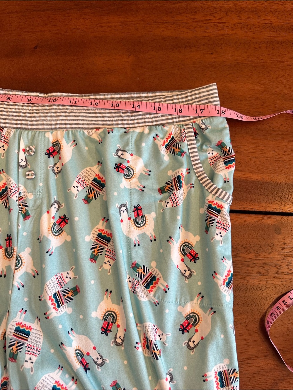 Soft Cozy Cuddl Duds Light Blue Holiday Llama Print Pajama Set Womens XL - Picture 8 of 9